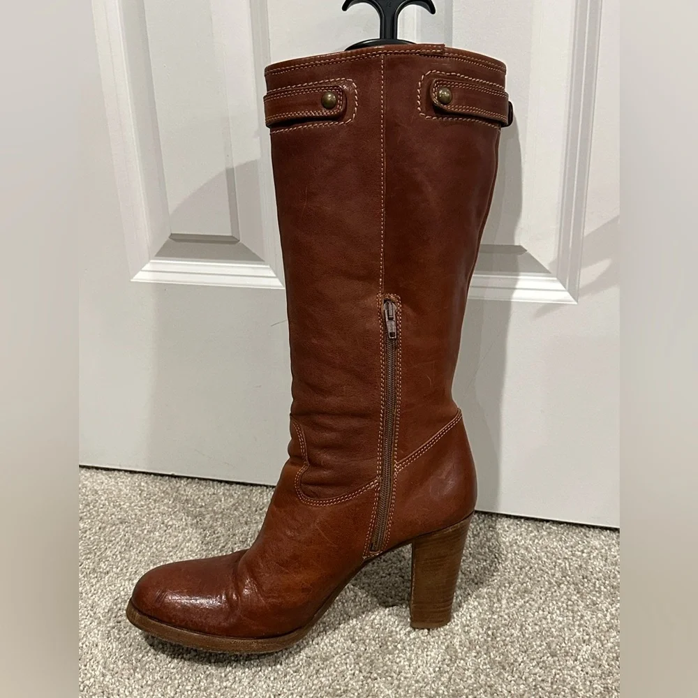 COACH Maxene Calf Q262 Boots - Whiskey 10 - Picture 6 of 9